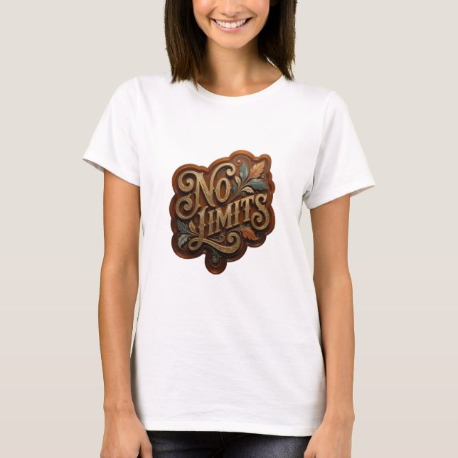 T-shirt Tee-shirt Clean Gold NO LIMITS Statement (Devant)
