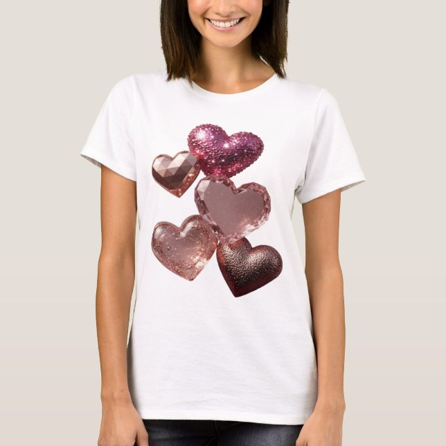 T-shirt Tee-shirt Clean Silver HEARTS OF LOVE (Devant)