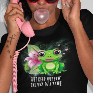 T-shirt Tee-shirt coloré 'Keep Hoppin' Frog'