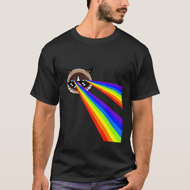 T-shirt Tee - shirt Cool S Sarcastique Cat mème (Devant)