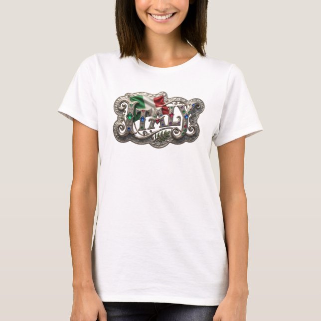 T-shirt Tee-shirt Cool Silver ITALY Statement (Devant)