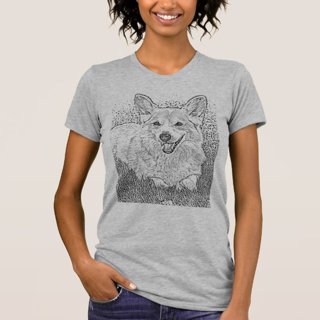 T-shirt Tee - shirt Corgi (Devant)