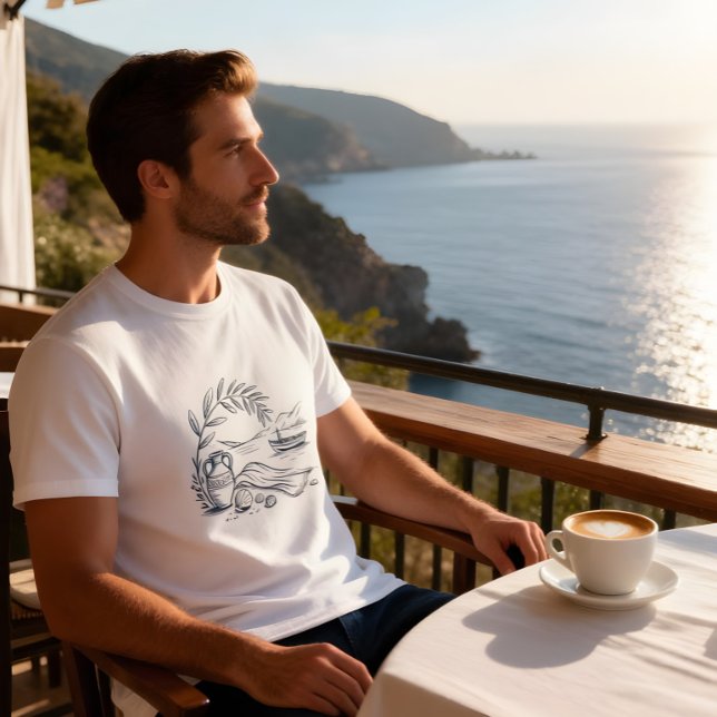 T-shirt Tee-shirt côtier d'été grec (Créateur téléchargé)
