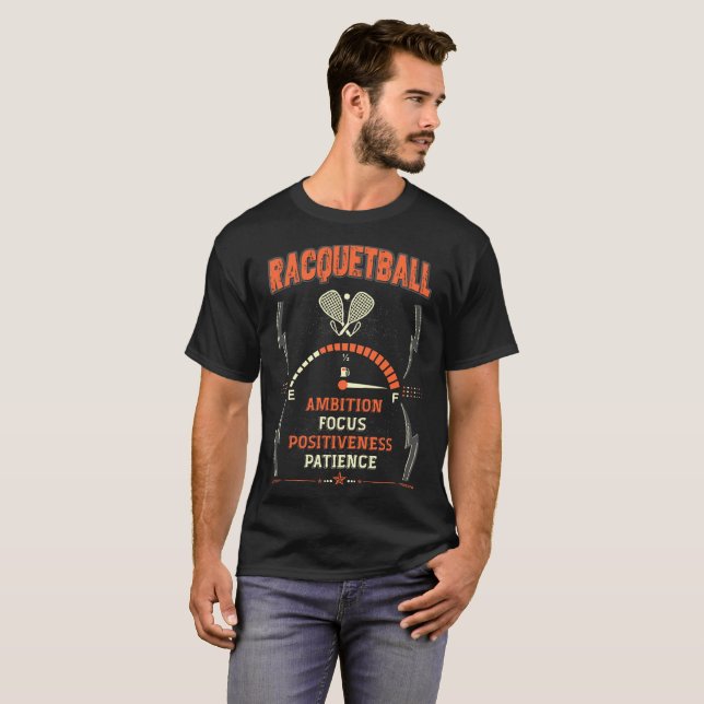 T-shirt tee - shirt courageux de racquetball de foyer (Devant entier)