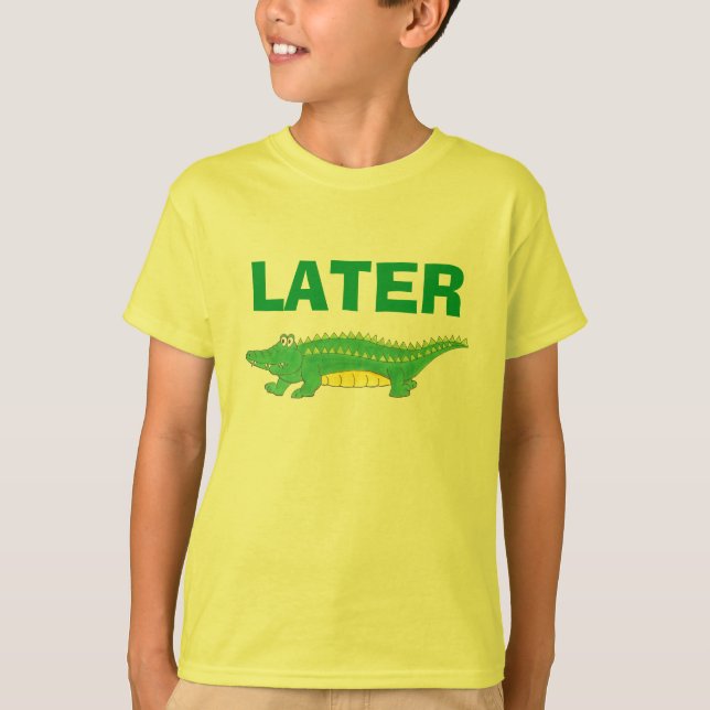 T-shirt Tee - shirt d'alligator jaune vert Gator (Devant)