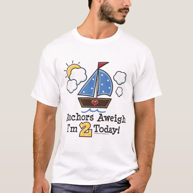T-shirt Tee - shirt d'anniversaire de voilier Aweigh (Devant)
