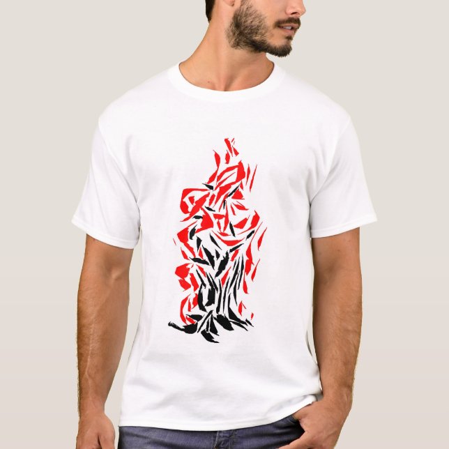 T-shirt Tee-shirt d'art de flamme abstraite gras (Devant)