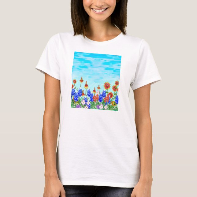 T-shirt Tee - shirt de bluebonnet de fleurs sauvages du (Devant)