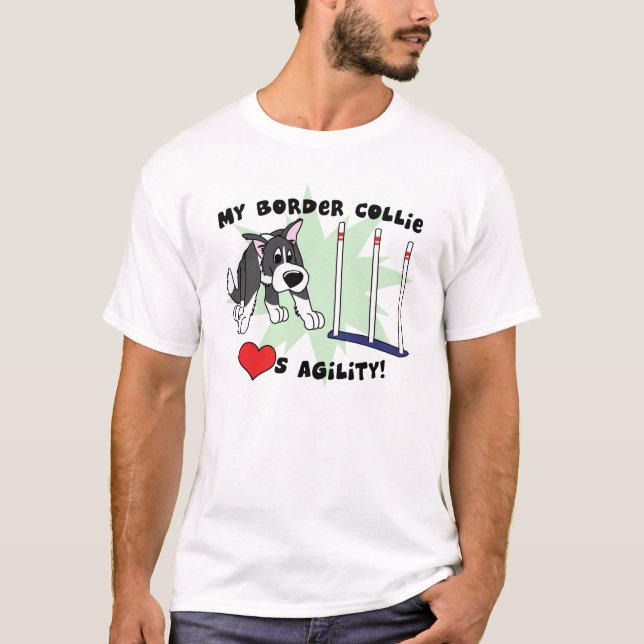 T-shirt Tee - shirt de border collie d'agilité de bande (Devant)