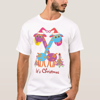 T-shirt Tee - shirt de cadeaux de Noël : Deux girafes
