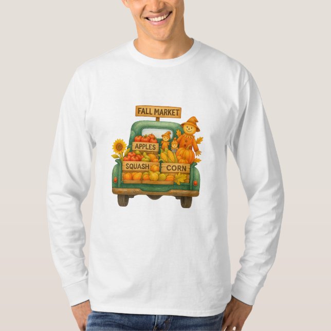 T-shirt Tee - shirt de camion Rustic Fall Market (Devant)