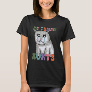 T-shirt Tee-shirt de chat drôle, Mon ventre fait mal au ch