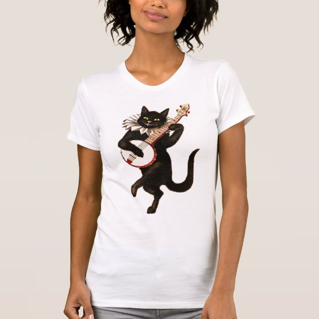 T-shirt tee - shirt de chat musical vintage (Devant)