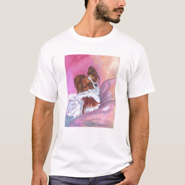 T-shirt Tee - shirt de chien de Papillon (Devant)