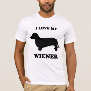T-shirt TEE - SHIRT de CHIEN de SAUCISSE - "j'aime ma