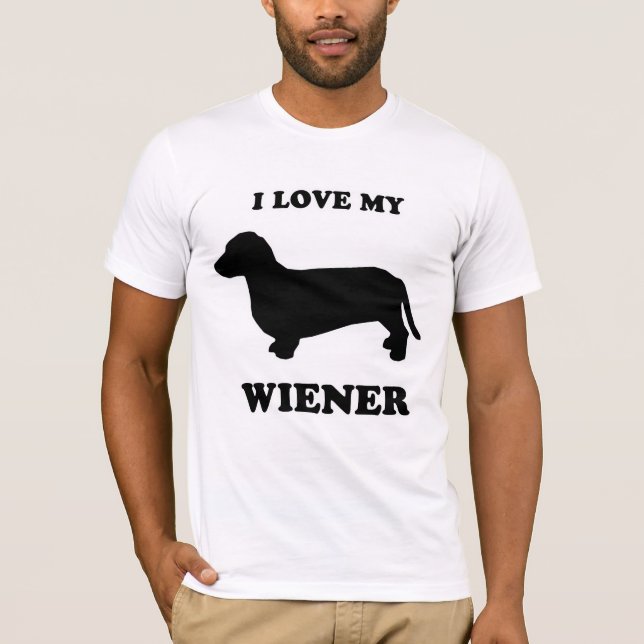 T-shirt TEE - SHIRT de CHIEN de SAUCISSE - "j'aime ma (Devant)