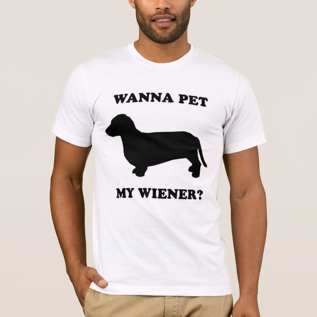 T-shirt TEE - SHIRT de CHIEN de SAUCISSE - "voulez choyer (Devant)