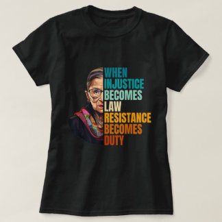 T-shirt Tee-shirt de citation Quand l'injustice devient lo