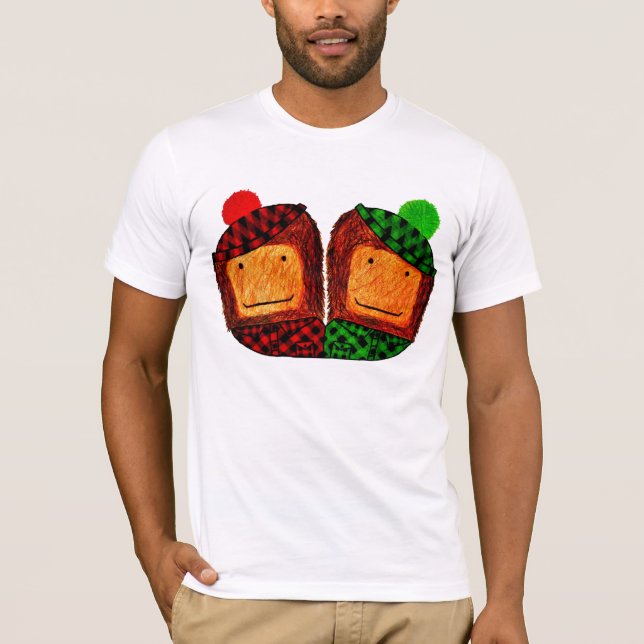 T-shirt Tee - shirt de copains de plaid de Sasquatch - (Devant)