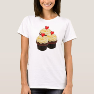 T-shirt Tee - shirt de cupcakes en velours rouge