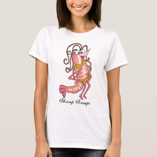 T-shirt Tee - shirt de dames de scampi de crevette (Devant)