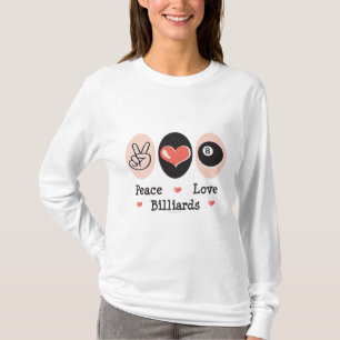 T-shirt Tee - shirt de douille de billards d'amour de paix