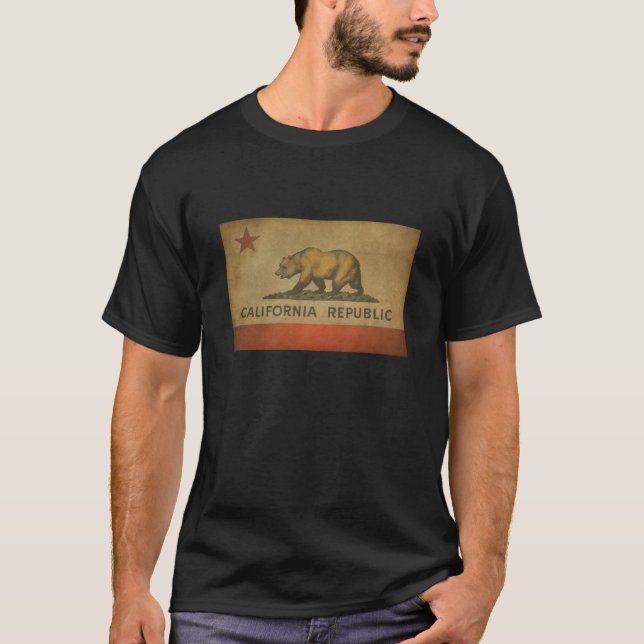 T-shirt Tee - shirt de drapeau affligé par République de (Devant)