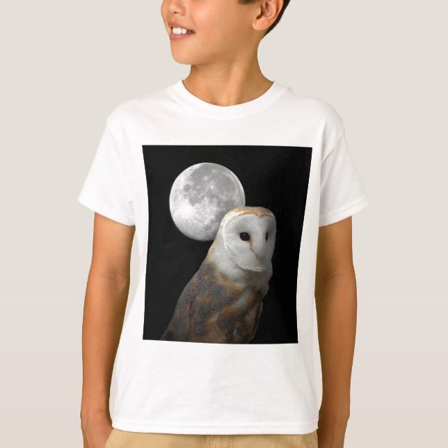 T-shirt Tee - shirt de hibou de grange et d'enfants de (Devant)