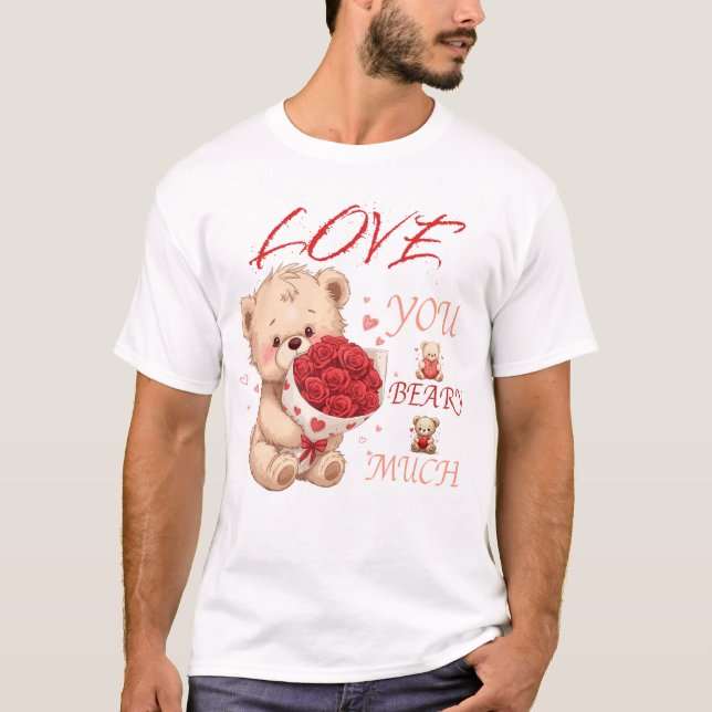 T-shirt Tee-shirt de la Saint-Valentin "Je t'aime énorméme (Devant)
