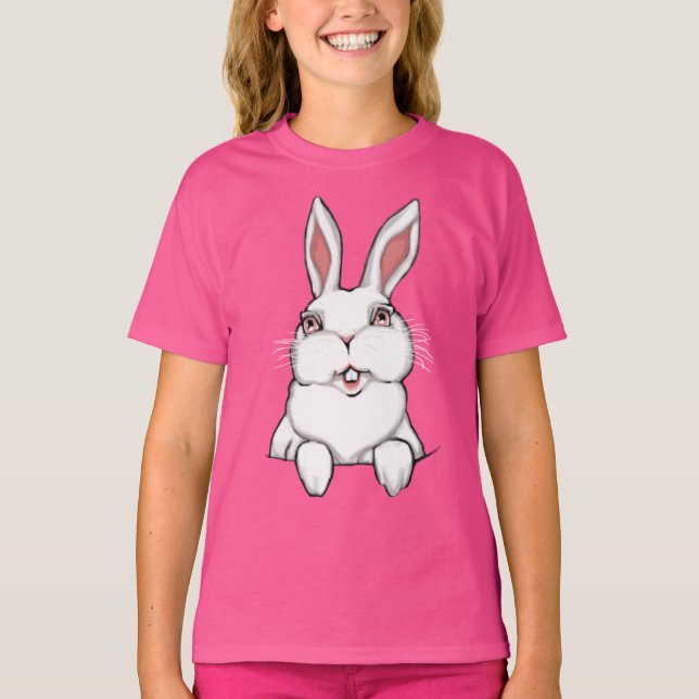 T-shirt Tee - shirt de lapin de la poche de lapin de Pâque (Devant)