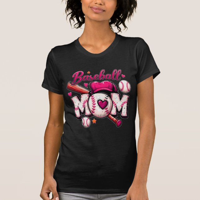 T-shirt Tee-shirt de maman de baseball (Devant)