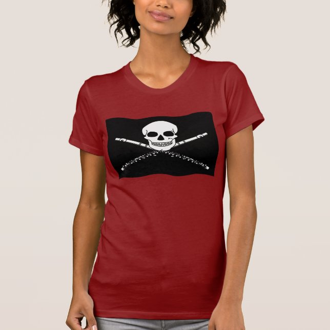 T-shirt Tee - shirt de musique de cannelure de pirate (Devant)