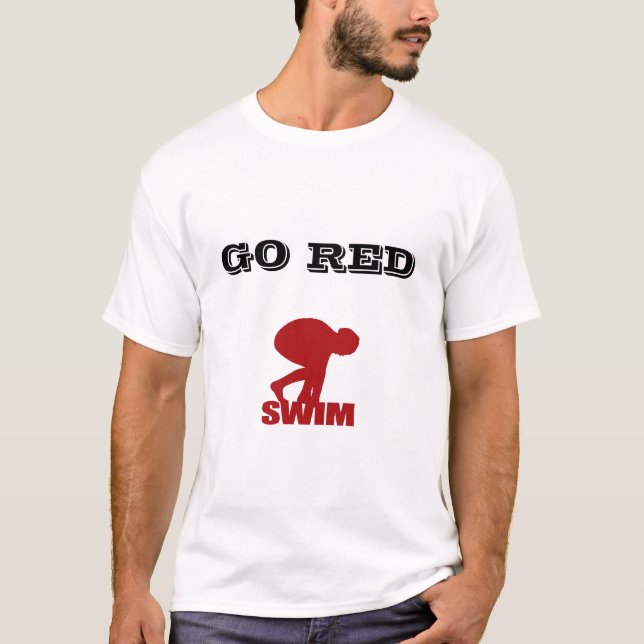 T-SHIRT TEE - SHIRT DE NAGE ROUGE (Devant)