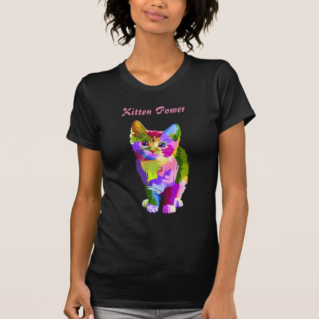 T-shirt tee - shirt de puissance kitten (Devant)