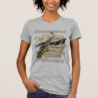 T-shirt Tee - shirt de saxophone et de musique de piano