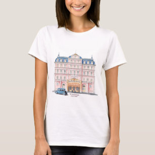 T-shirt Tee-shirt de style européen Pink Hotel Illustratio