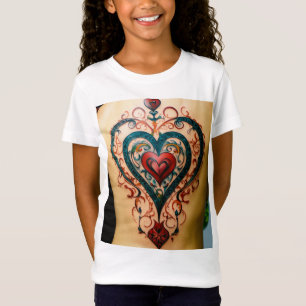 T-Shirt Tee-shirt de tatouage de coeur