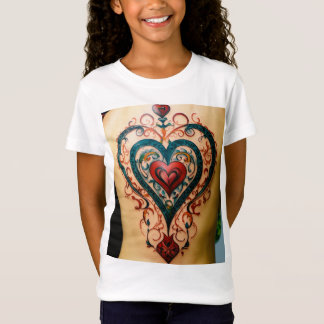 T-Shirt Tee-shirt de tatouage de coeur