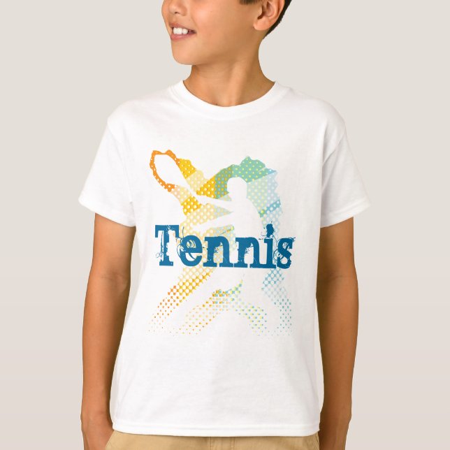 T-shirt Tee - shirt de tennis pour enfants avec imprimé pe (Devant)