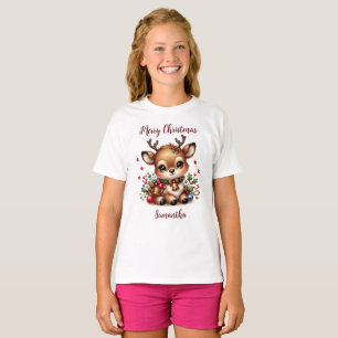 T-shirt Tee-Shirt De Vacances Cute Reindeer - Personnalisé