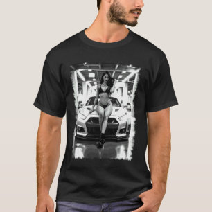 T-shirt Tee-shirt de voiture de sport Pin-up Girl - Fille