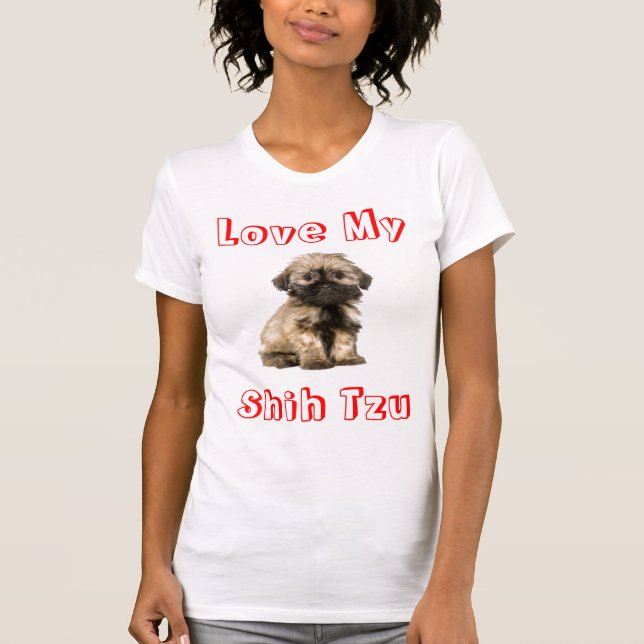 T-shirt Tee - shirt Débardeur de Love My Shih Tzu Ladies (Devant)