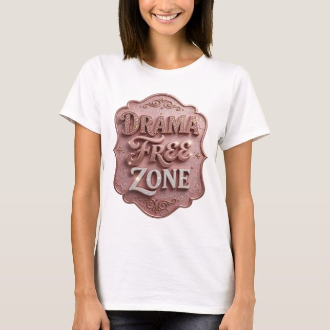 T-shirt Tee-shirt déclaration ZONE SANS DRAME Or Élégant (Devant)