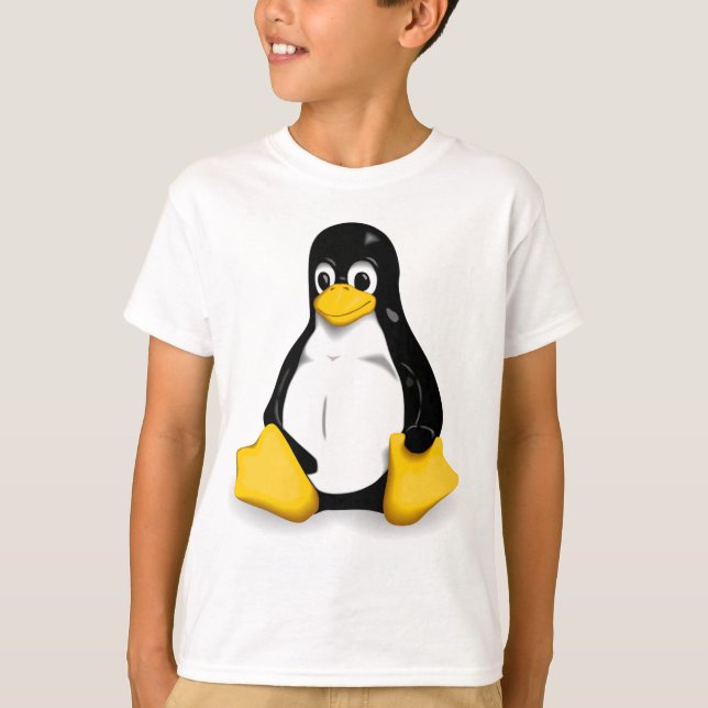 T-shirt Tee - shirt d'enfants de Linux Tux (Devant)