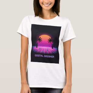 T-shirt Tee-shirt Digital Dreamer Rétro Sunset Chemise Y
