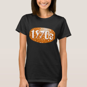 T-shirt Tee-shirt Disco Carreaux Orange '1970' noir
