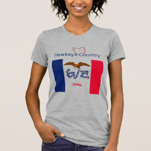 T-shirt Tee-shirt Drapeau Patriotique Hawkeyes Iowa