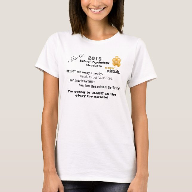 T-shirt Tee - shirt drôle de diplômé de psychologie (Devant)