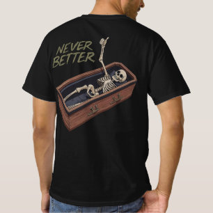T-shirt Tee-shirt drôle de squelette dans un cercueil – Ja