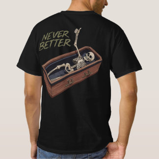 T-shirt Tee-shirt drôle de squelette dans un cercueil – Ja